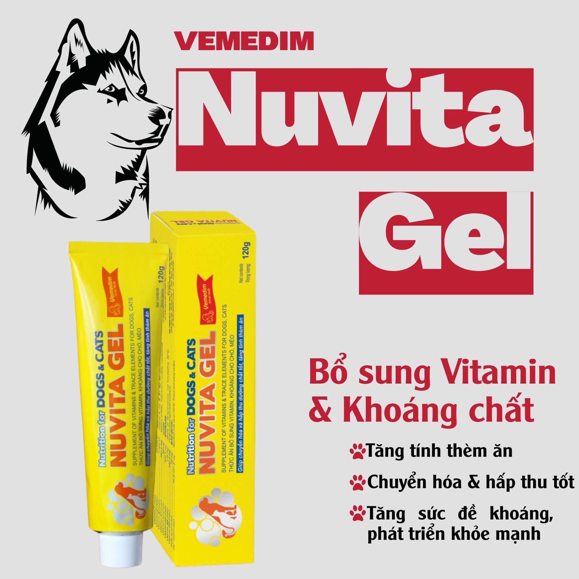 NUVITA GEL VEMEDIM - Gel Dinh Dưỡng Dành Cho Chó Mèo Bổ Sung Khoáng Chất - 120g