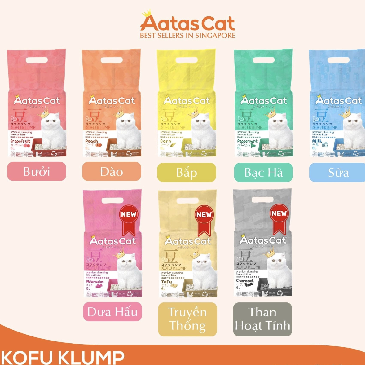 AATAS CAT (6L) Cát Vệ Sinh Cho Mèo Làm Từ Đậu Nành