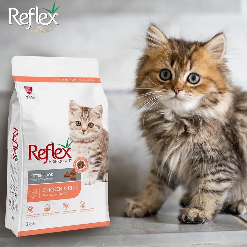 REFLEX (2kg) Thức Ăn Hạt Khô Dành Cho Mèo Con Và Mèo Trưởng Thành
