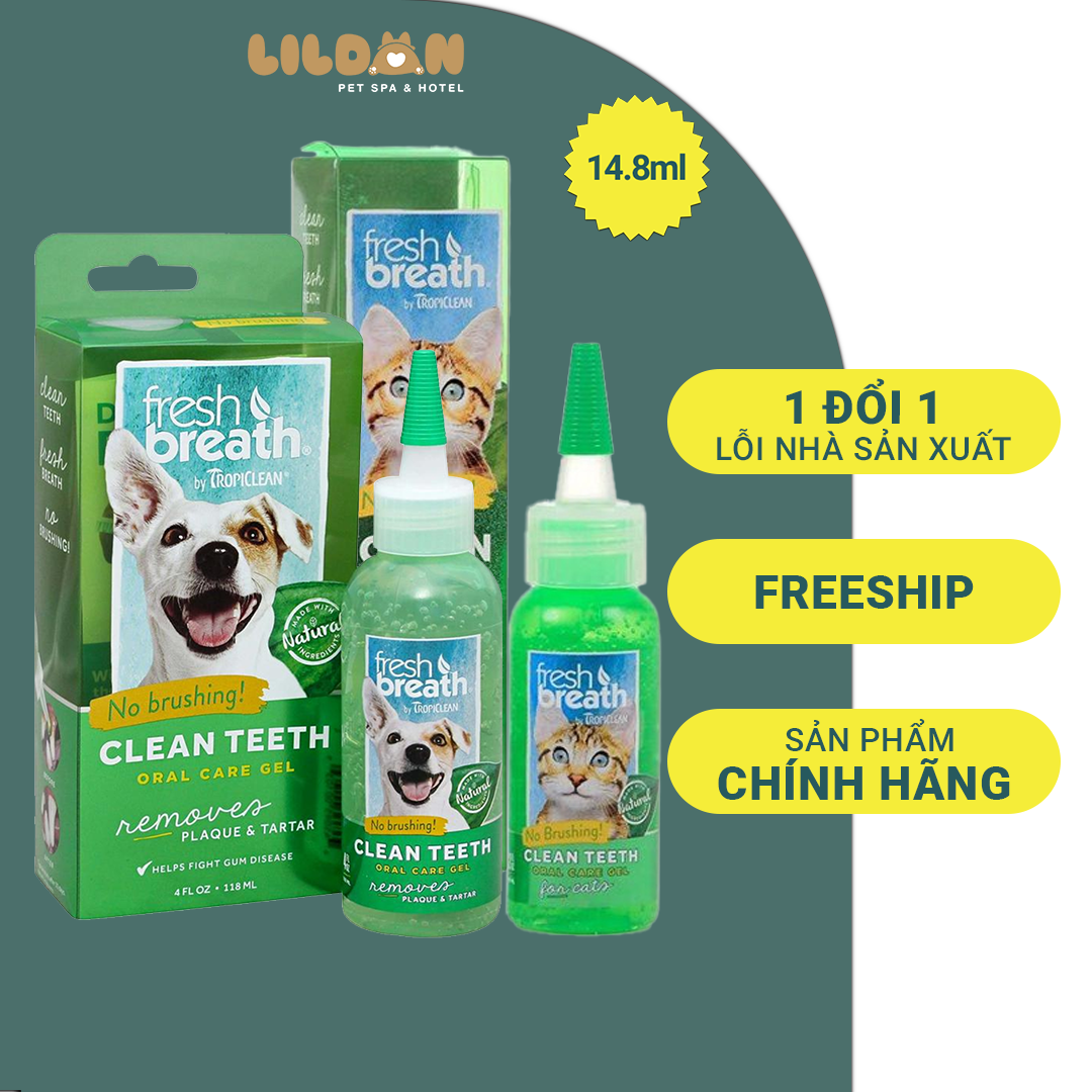 TROPICLEAN (14.8ml) Gel Chăm Sóc Vệ Sinh Răng Miệng Cho Chó Mèo