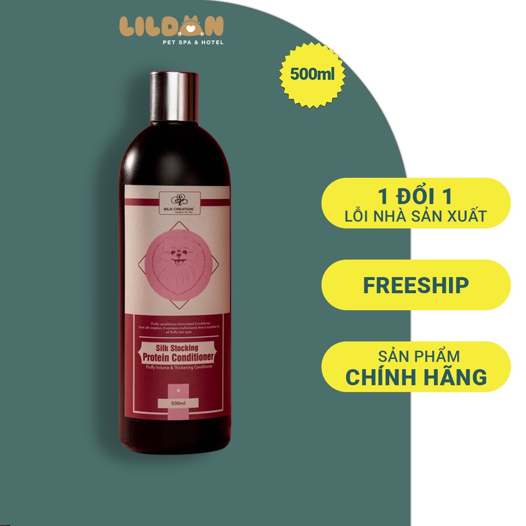 SILK CREATION 500ml Dầu gội, xã chuyên dưỡng lông phồng và mượt dành cho thú cưng - Hàng nhập khẩu