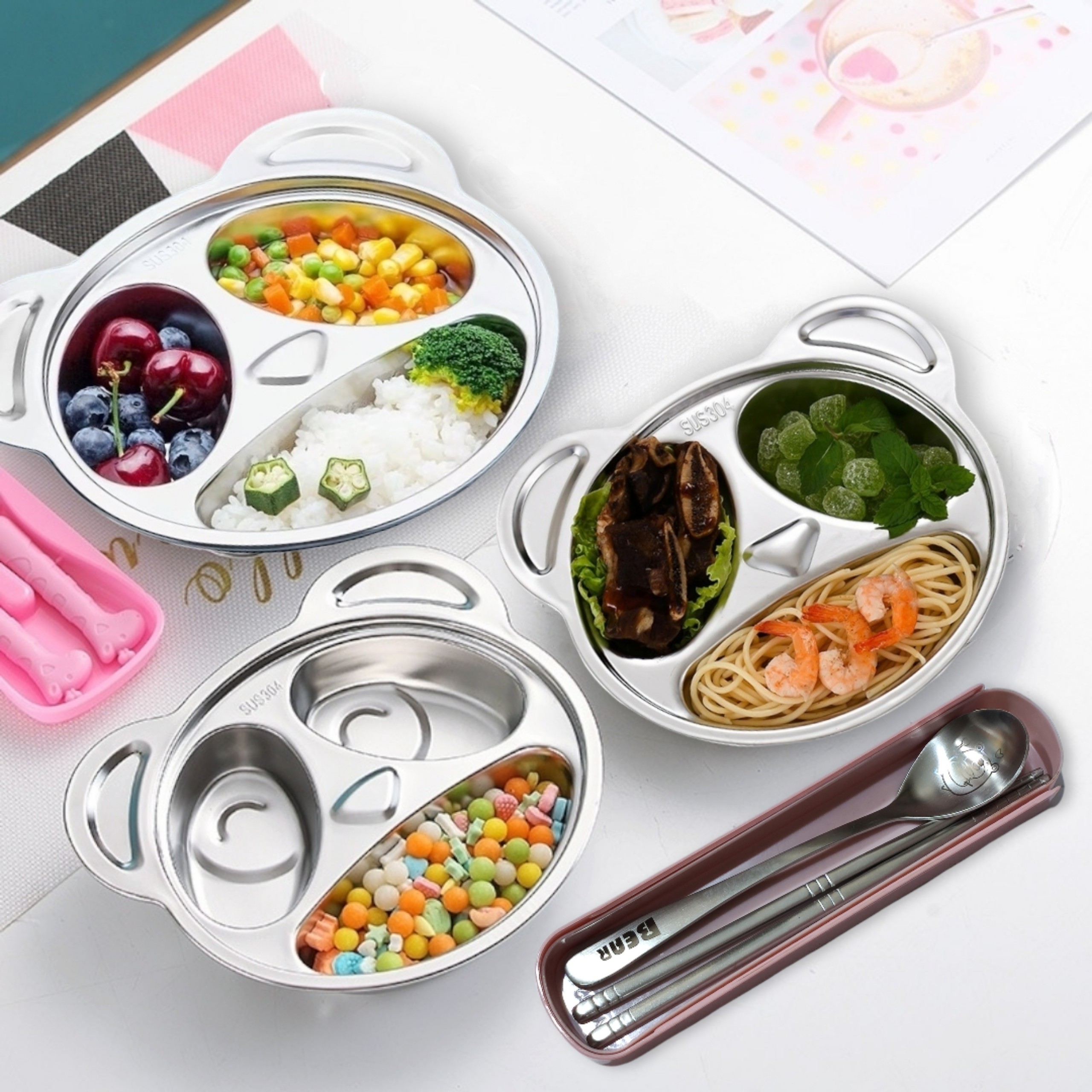 khay inox ăn dặm