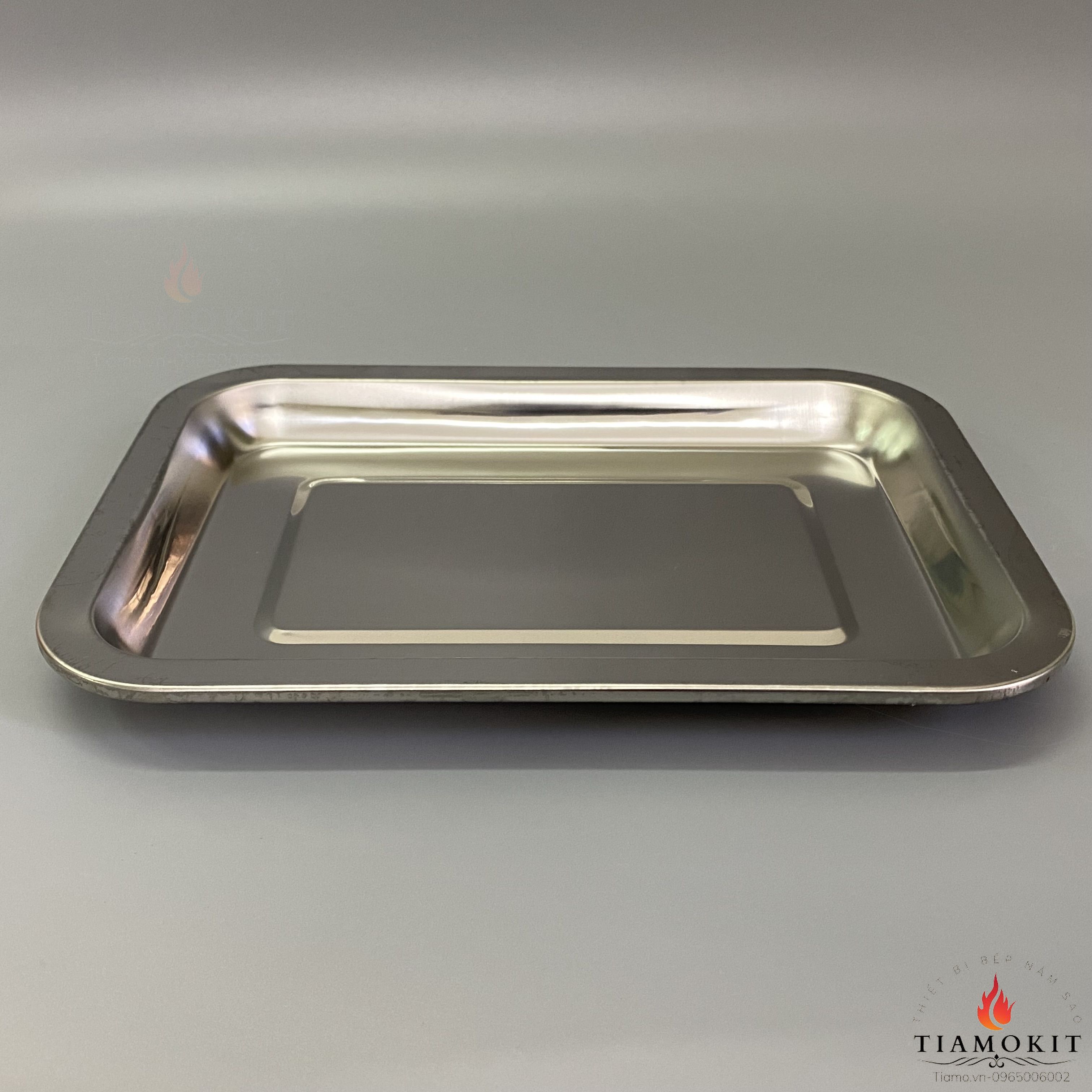 Khay inox để đồ chữ nhật Sus 201  kích thước 20x27 cm (Sâu 2cm, sâu 5cm, sâu 7cm)