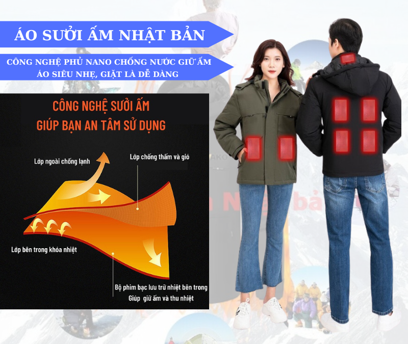 Giải pháp chống cảm cúm khi đi giữa trời mưa và rét đậm bằng Áo sưởi ấm