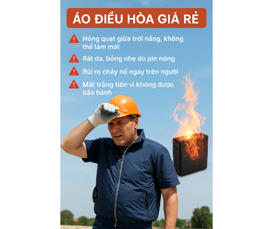 Dính nước – Quạt tê liệt, pin nóng ran: Cái bẫy khi mua áo điều hòa rẻ