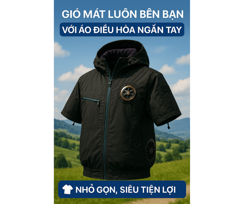 Gió mát luôn bên bạn với áo điều hòa ngắn tay: Nhỏ gọn, siêu tiện lợi