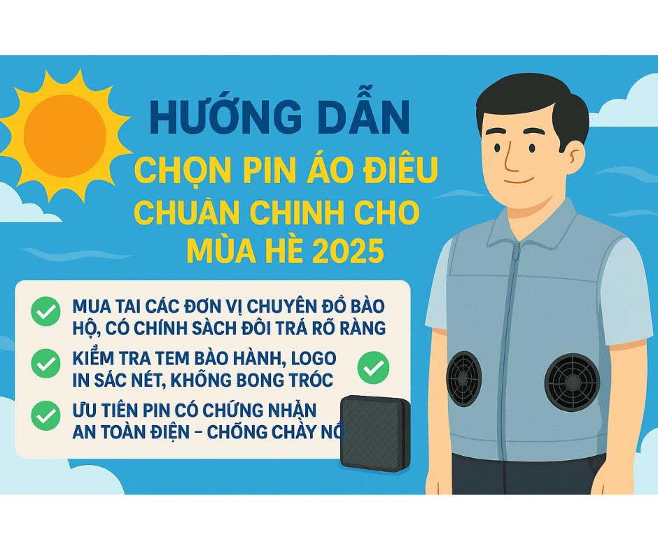 Hướng dẫn chọn pin quạt áo điều hòa chuẩn chỉnh cho mùa hè 2025