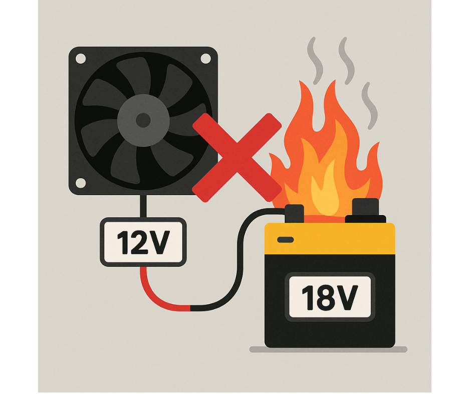 Cắm quạt áo điều hòa không đúng thông số