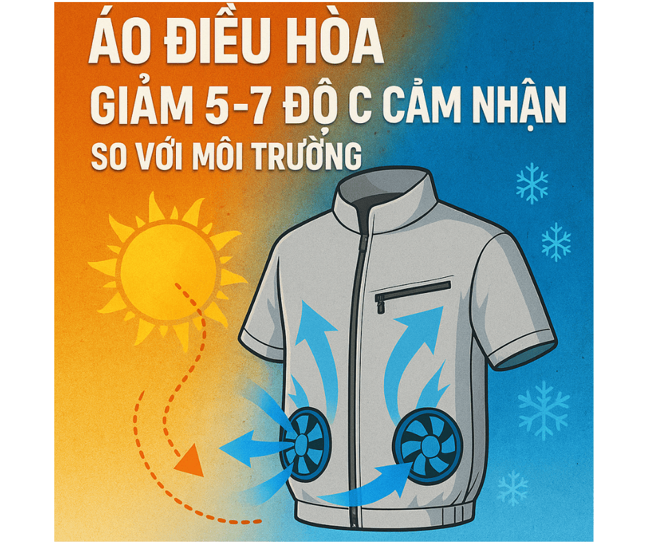 Áo điều hòa – Giảm 5–7 độ C cảm nhận so với môi trường