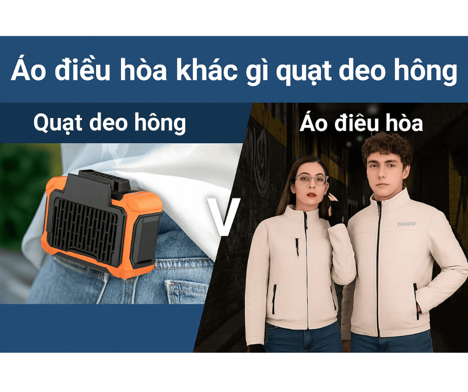 Áo điều hòa khác gì quạt đeo hông