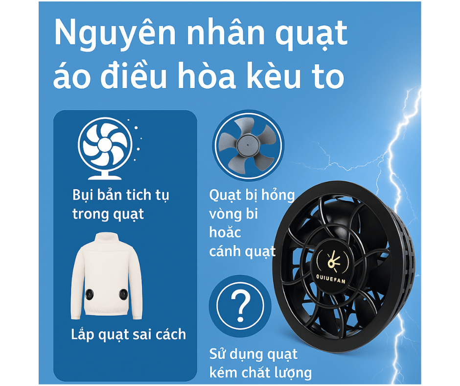 Áo điều hòa - Nguyên nhân quạt bị kêu to