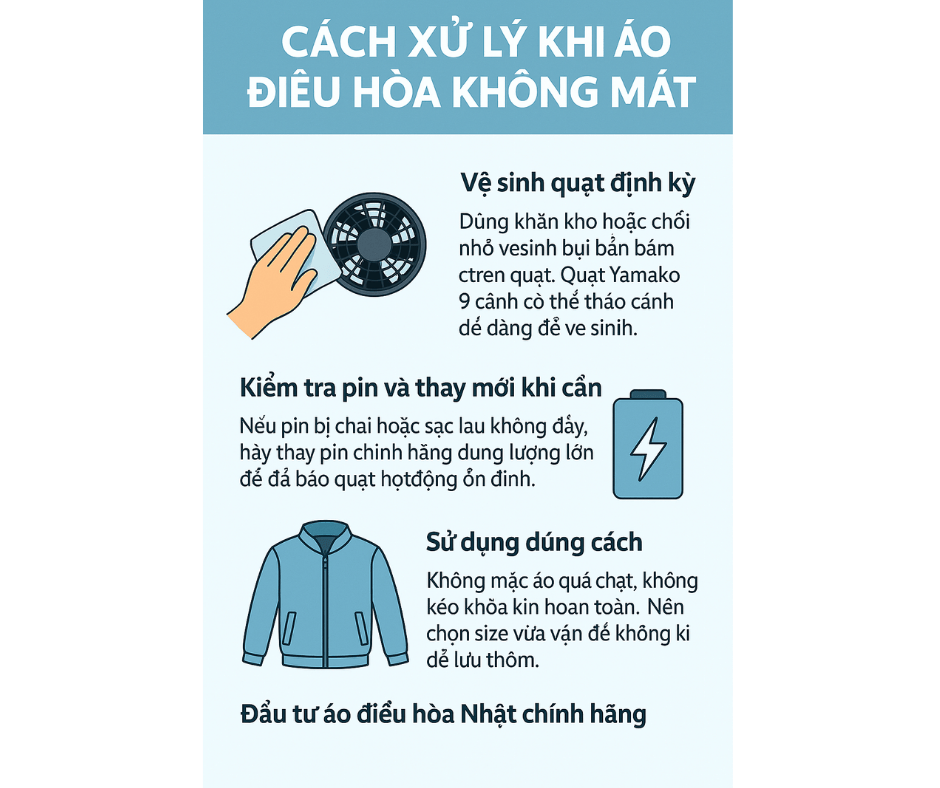 Áo điều hòa không mát - Cách xử lý