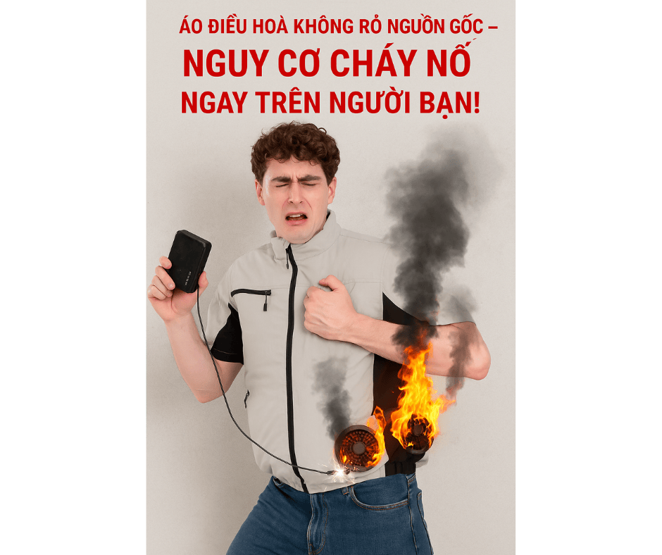 Áo điều hòa không rõ nguồn gốc – Nguy cơ cháy nổ ngay trên người bạn!
