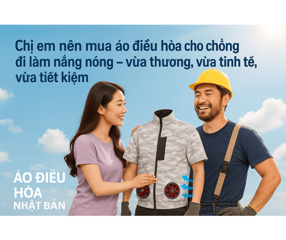 Chị em nên mua áo điều hòa cho chồng đi làm nắng nóng – vừa thương, vừa tinh tế, vừa tiết kiệm
