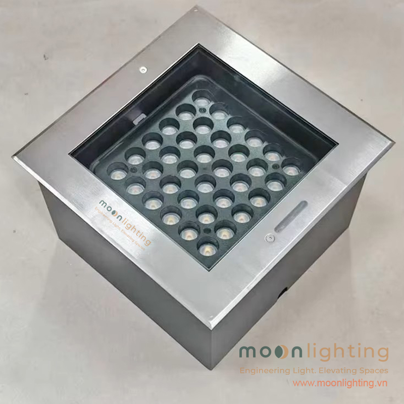 Hình ảnh thực tế đèn âm đất mặt vuông công suất lớn MG-304F-260 48W Moon Lighting