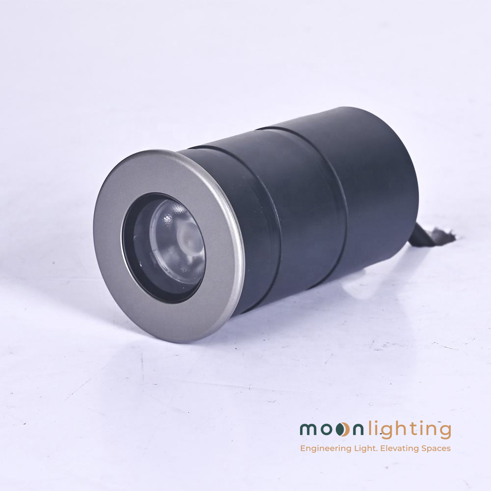 Hình ảnh thực tế thân đèn Inox 304 mặt kính cường lực đèn âm sàn siêu nhỏ MG-316 Series Moon Lighting