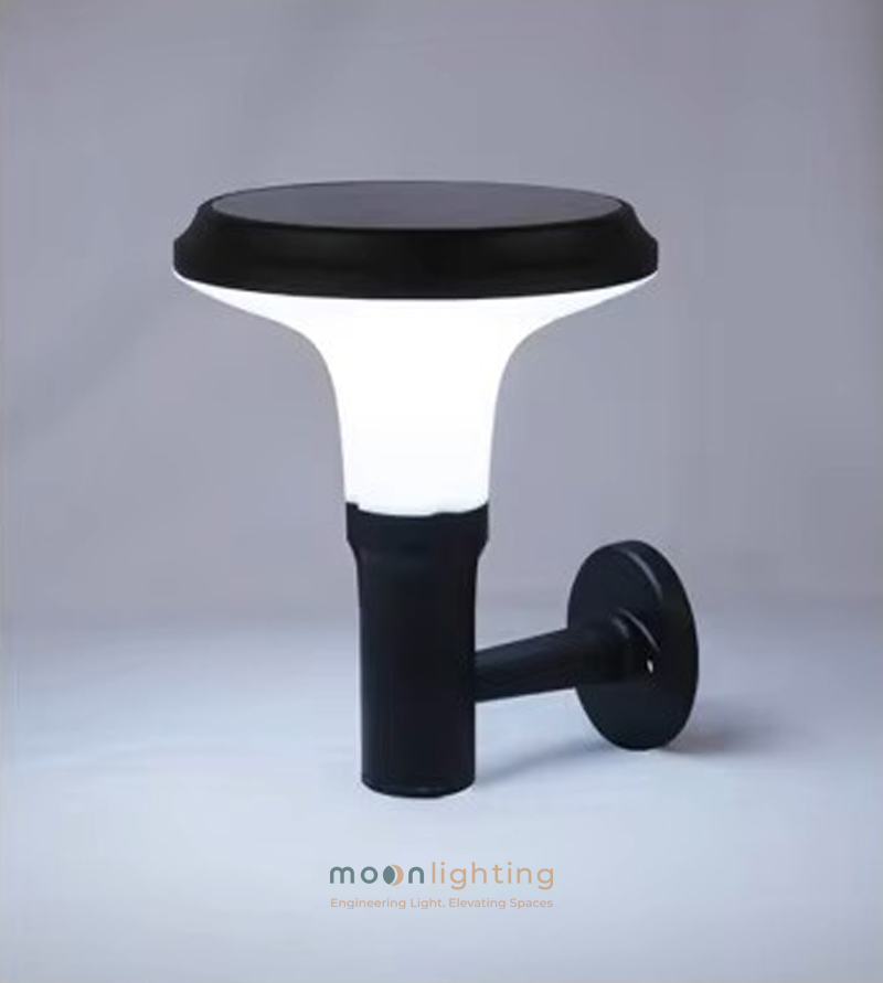 Đèn gắn tường năng lượng mặt trời MG-SL1804 ánh sáng trắng Trải nghiệm thực tế hiệu ứng chiếu sáng ánh trắng hiện đại sắc nét từ chao kèn tản quang của đèn gắn tường năng lượng mặt trời MG-SL1804 Moon Lighting
