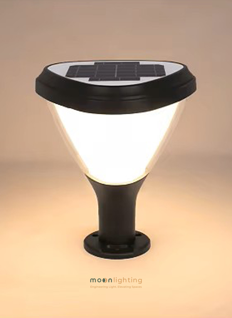Thử nghiệm thực tế ánh sáng vàng ấm 3000K đèn trụ MG-SL1610A Thử nghiệm thực tế ánh sáng vàng ấm 3000K tỏa đẹp mịn từ chao nhựa PC hai lớp của đèn trụ năng lượng mặt trời MG-SL1610A Moon Lighting