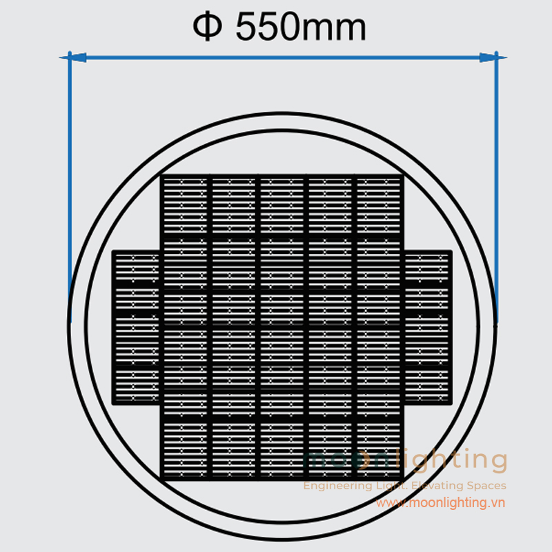 Bản vẽ kích thước bề mặt tấm pin năng lượng mặt trời MG-SL014 Bản vẽ chi tiết bề mặt tấm pin năng lượng mặt trời Mono nạp nhanh đèn MG-SL014 Moon Lighting