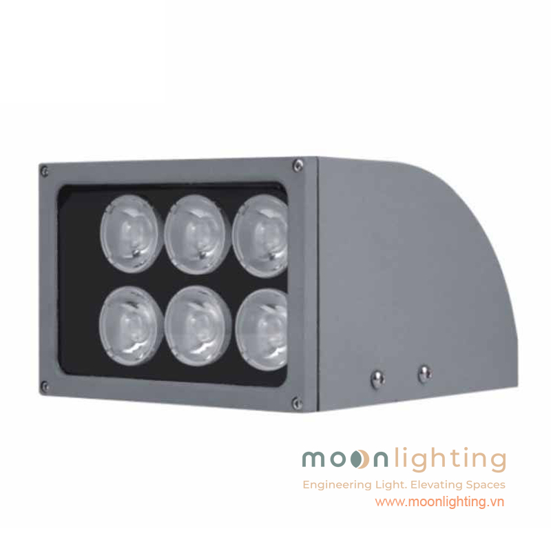 Đèn gắn tường chiếu rọi cột kiến trúc 18W ngoài trời MG-610 Series Báo giá mẫu đèn LED Project Light MG-610 Series công suất 18W tích hợp 6 mắt LED chiếu rọi vòm cong chống đọng nước ngoài trời Moon Lighting