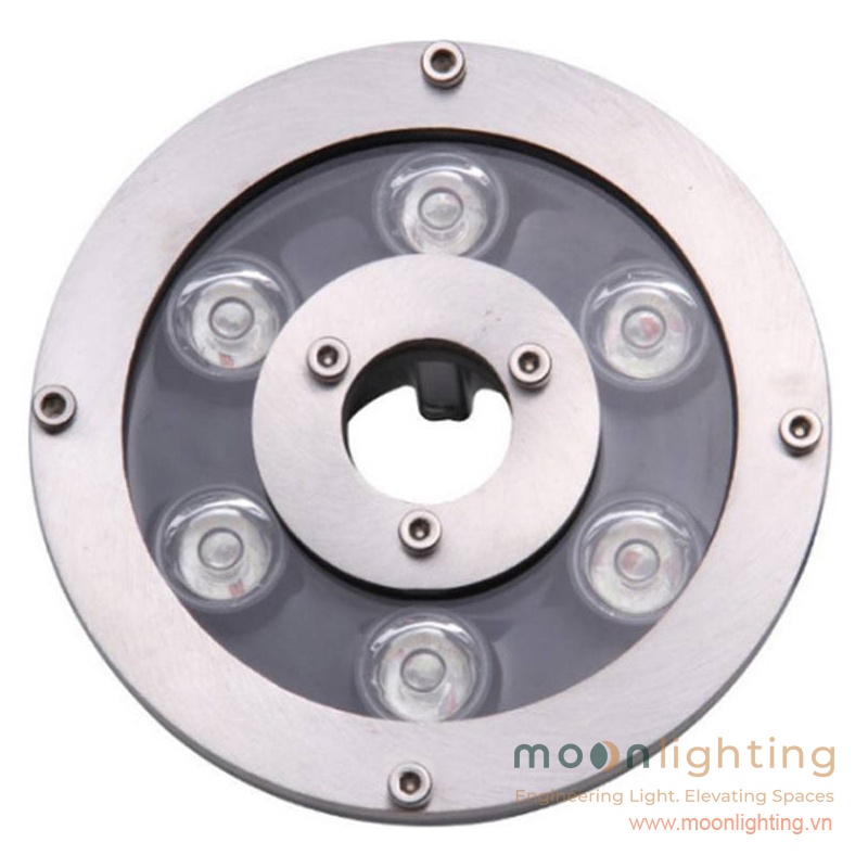 Bề mặt kính cường lực đèn âm nước MG-502 Series Bề mặt kính cường lực và bố trí chip LED tròn đèn âm nước MG-502 Series