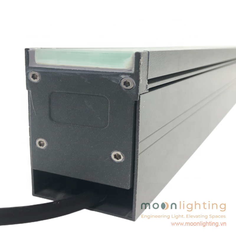Cận cảnh viền bôi keo Epoxy chống nước IP67 tuyệt đối của Đèn thanh âm sàn MG-314 Series Moon Lighting