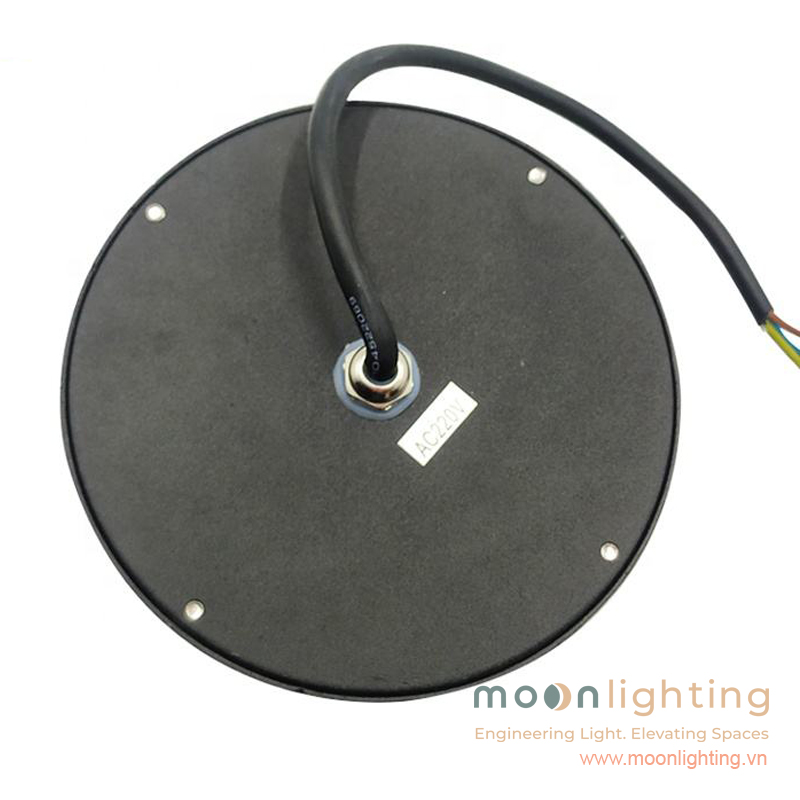 Cận cảnh bề mặt đế nhựa đít đèn gắn mặt sàn lối đi MG-306 ra dây nguồn chính giữa AC220V