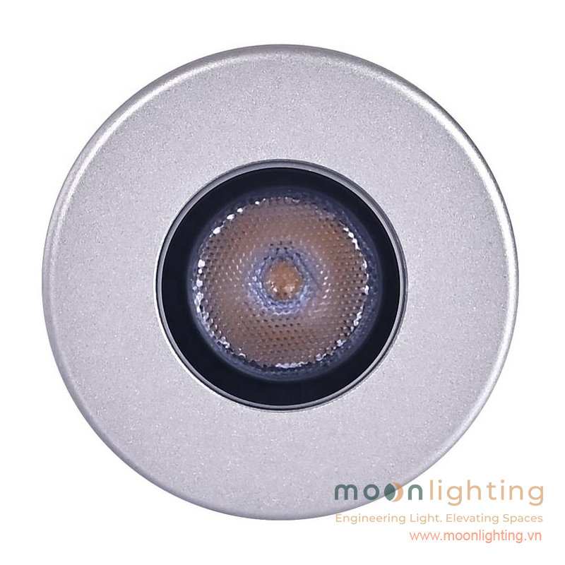 Cận cảnh mặt kính cường lực chóa COB lùi sâu truyền quang 98% đèn âm đất siêu nhỏ MG-316 Series Moon Lighting