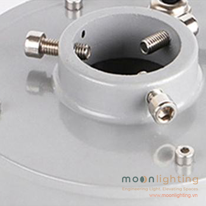 Chi tiết lỗ khoét trung tâm và hệ thống ốc cố định vòi phun đèn âm nước MG-502 Series