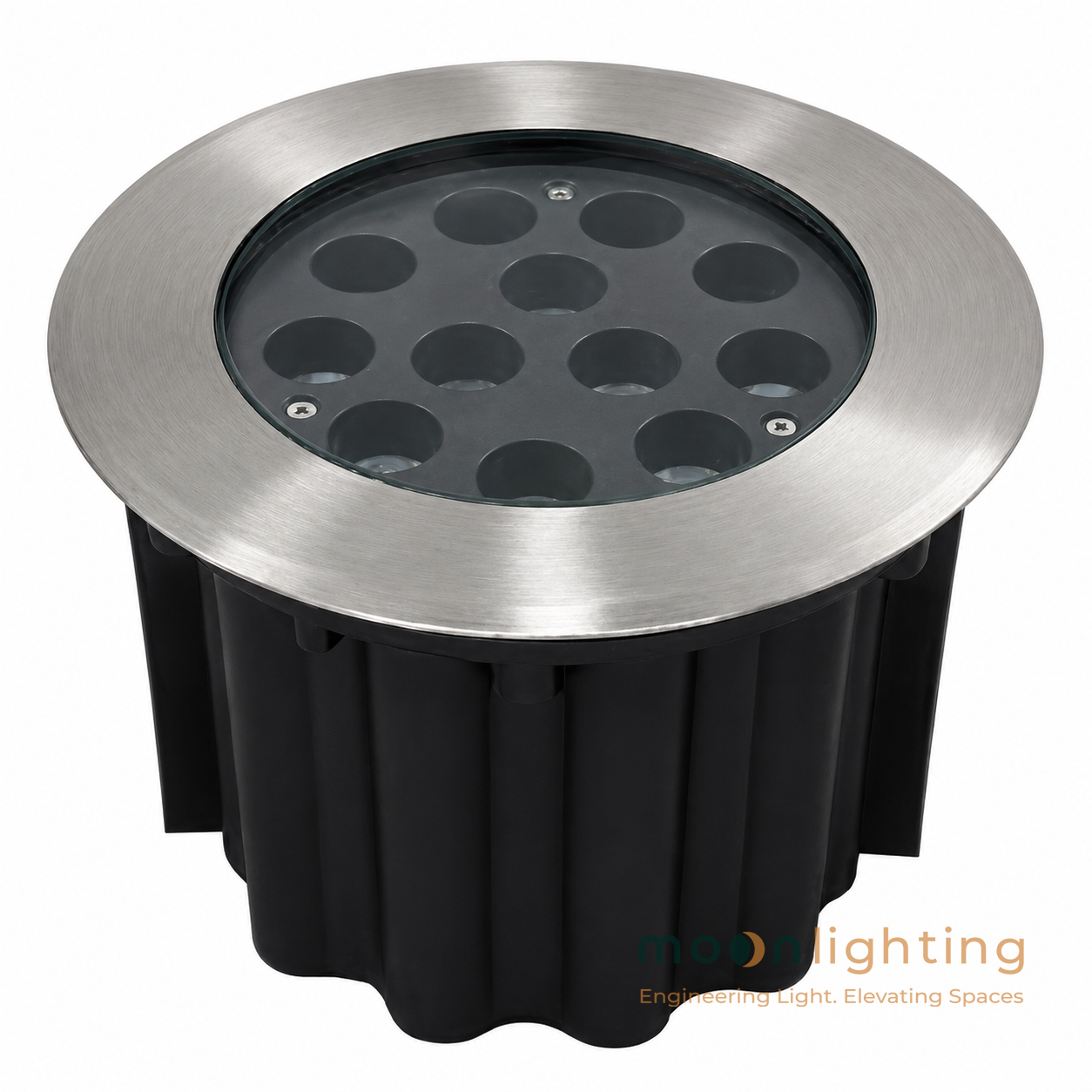 Mặt kính cường lực IK09 chịu lực trong suốt đèn LED âm đất chống chói MG-302BB