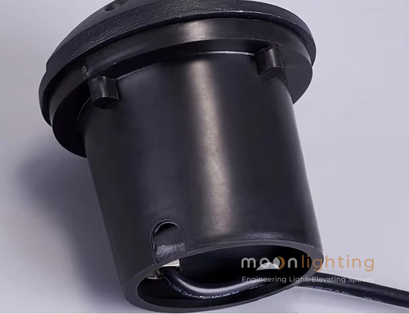Đế nhựa bảo vệ chôn âm nền và thân nhôm đúc áp lực cao đèn âm đất Moon Lighting