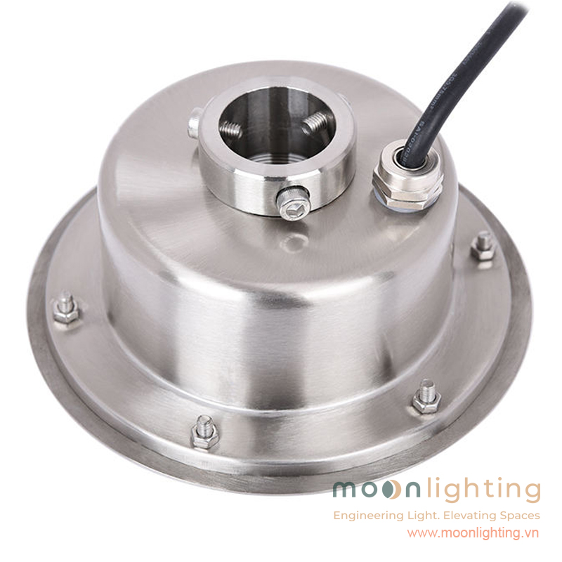 Đế tản nhiệt Inox dày dặn và hệ thống ốc siết dây cáp chống ngấm nước IP68 Đèn LED Âm Nước MG-501 Series