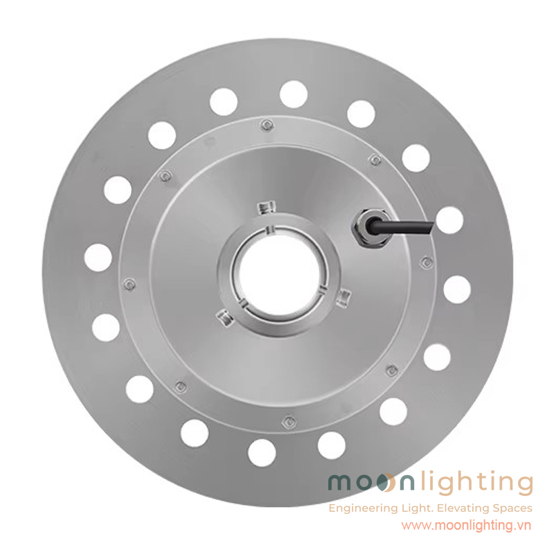 Mặt sau đèn âm nước bánh xe MG-503B Series tích hợp đầu nối cáp nguồn chống nước IP68