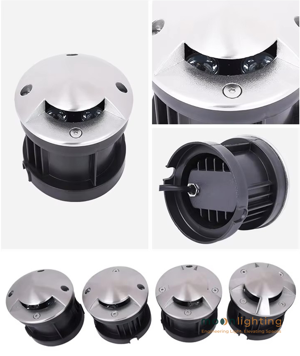 Bề mặt thực tế mặt inox đúc dày và khe thoát sáng chống chói đèn MG-301