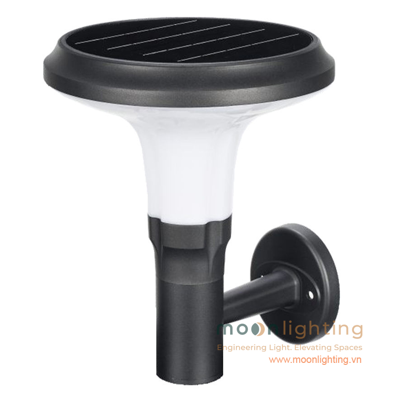 Đèn gắn tường năng lượng mặt trời MG-SL1804 Đèn gắn tường năng lượng mặt trời MG-SL1804 thiết kế chao kèn hướng lên độc đáo kích thước 260x190x330mm thương hiệu Moon Lighting