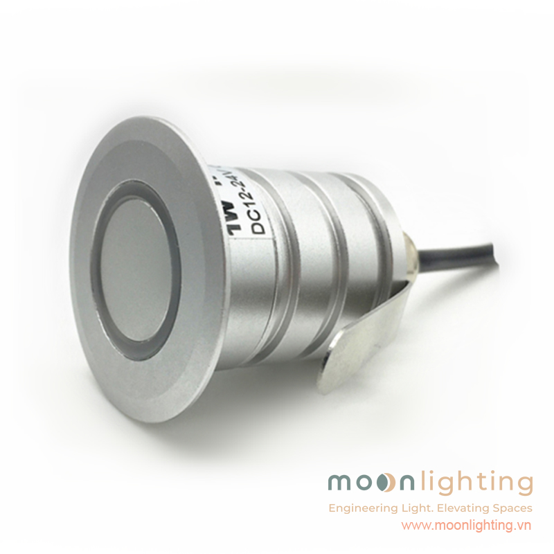 Cận cảnh thân vỏ nhôm đúc và mặt Inox chống ăn mòn đèn âm bậc MG-106