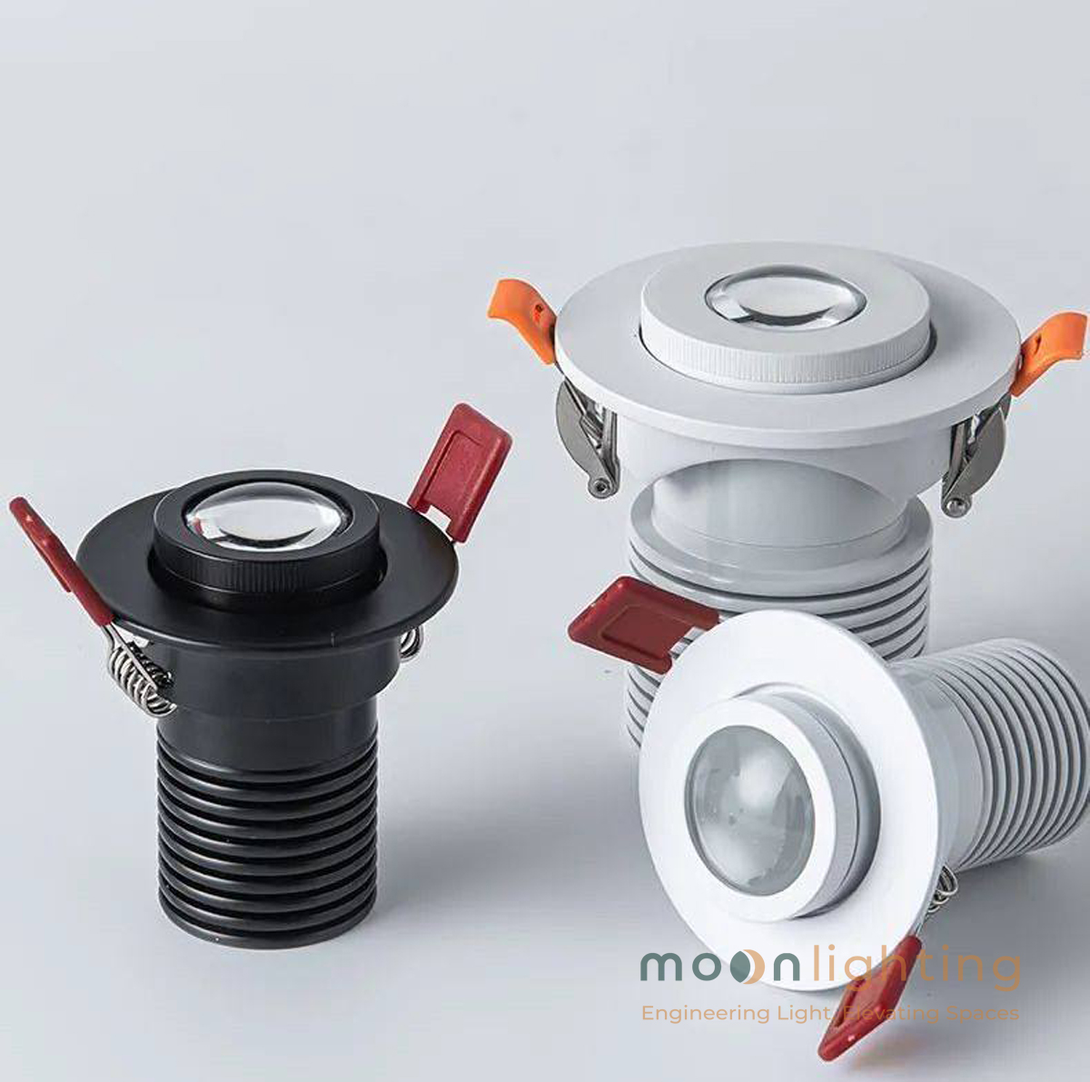 Cận cảnh thực tế Đèn LED Spotlight Âm Trần Zoomable MG-SP360 thấu kính xoay vặn chỉnh góc