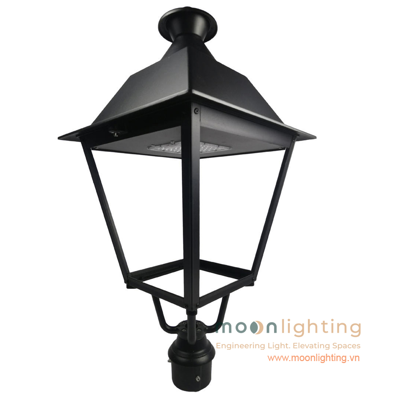 Chi tiết thực tế đầu đèn cột sân vườn điện lưới AC220V MG-SL017 100W Moon Lighting Hình ảnh thực tế chi tiết đầu đèn cột sân vườn điện lưới AC220V MG-SL017 100W khung nhôm đúc sơn tĩnh điện đen cao cấp