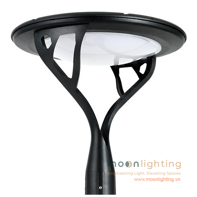 Thiết kế tổng thể đầu đèn cột sân vườn năng lượng mặt trời MG-SL014 khớp cổ cắm 76mm Moon Lighting