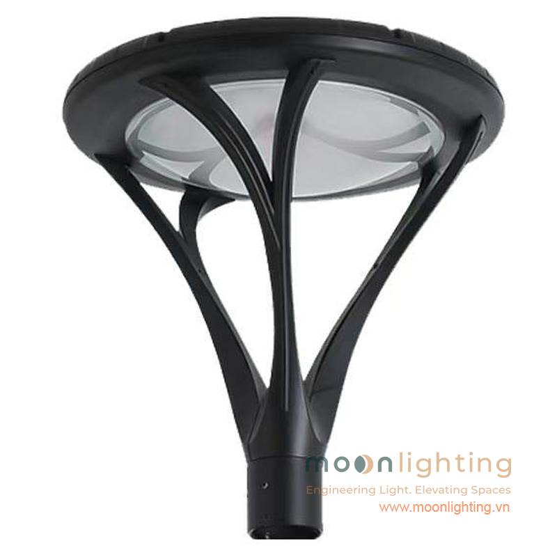Tổng thể đầu đèn trụ sân vườn năng lượng mặt trời MG-SL005 30W dáng cành cây