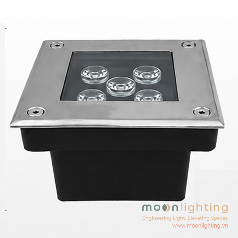 Đèn âm đất mặt vuông 9W MG-303-150 Moon Lighting Đèn âm đất chống nước mặt vuông MG-303-150 công suất 9W chịu lực IK09 Moon Lighting