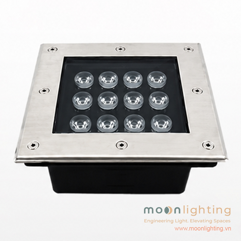 Đèn âm đất mặt vuông MG-303-180 công suất 12W chiếu tường chiếu cột ngoài trời Moon Lighting