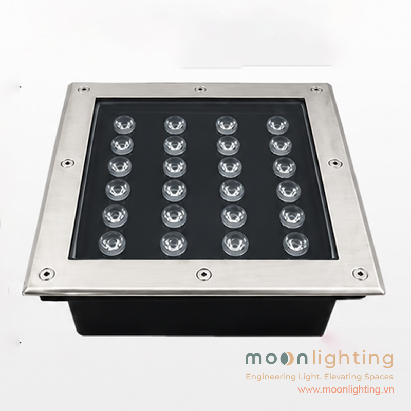 Đèn âm đất mặt vuông MG-303-250 công suất 24W chiếu tường chiếu cột cao cấp Moon Lighting