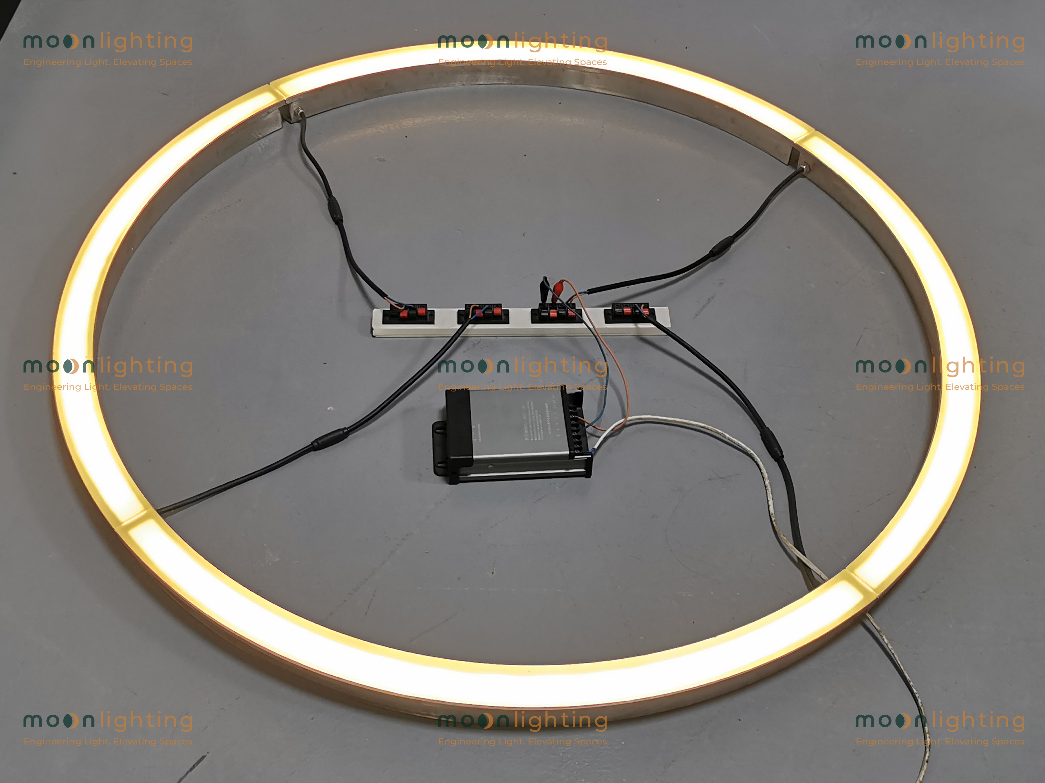 Sơ đồ hướng dẫn đấu nguồn DC24V và đi dây tín hiệu song song cho Đèn gạch cong âm đất MG-308LC