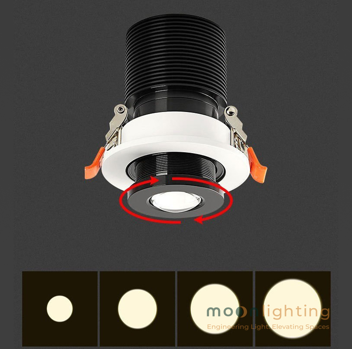 Đèn LED Spotlight âm trần Zoomable MG-SP360 điều chỉnh chùm sáng linh hoạt từ 15 đến 60 độ