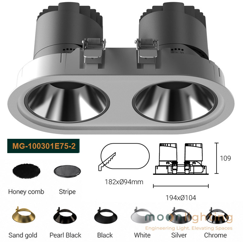 Đèn spotlight âm trần cao cấp mã MG-100301E75-2 thương hiệu Moon Lighting chính hãng