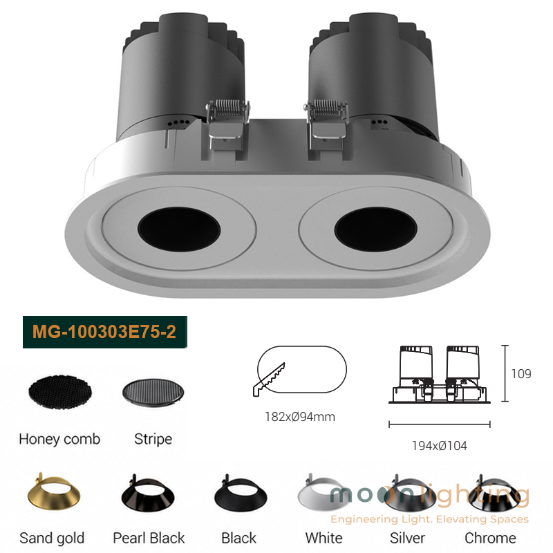 Đèn downlight âm trần giấu viền tối giản mã MG-100303E75-2 chính xác bộ sưu tập Moon Lighting