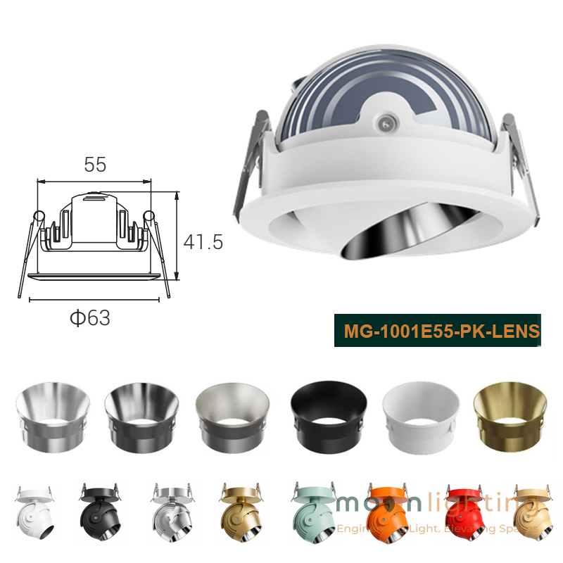 Đèn spotlight đơn thấu kính Moon Lighting MG-1001E55-PK-LENS 6W