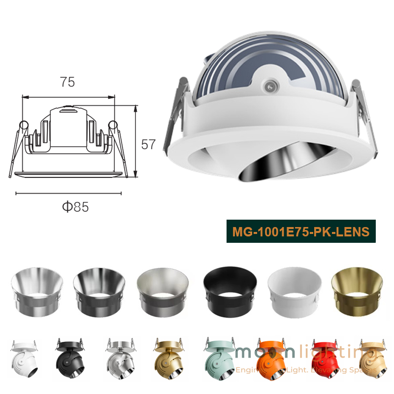 Đèn led spotlight thấu kính hội tụ Moon Lighting MG-1001E75-PK-LENS 12W