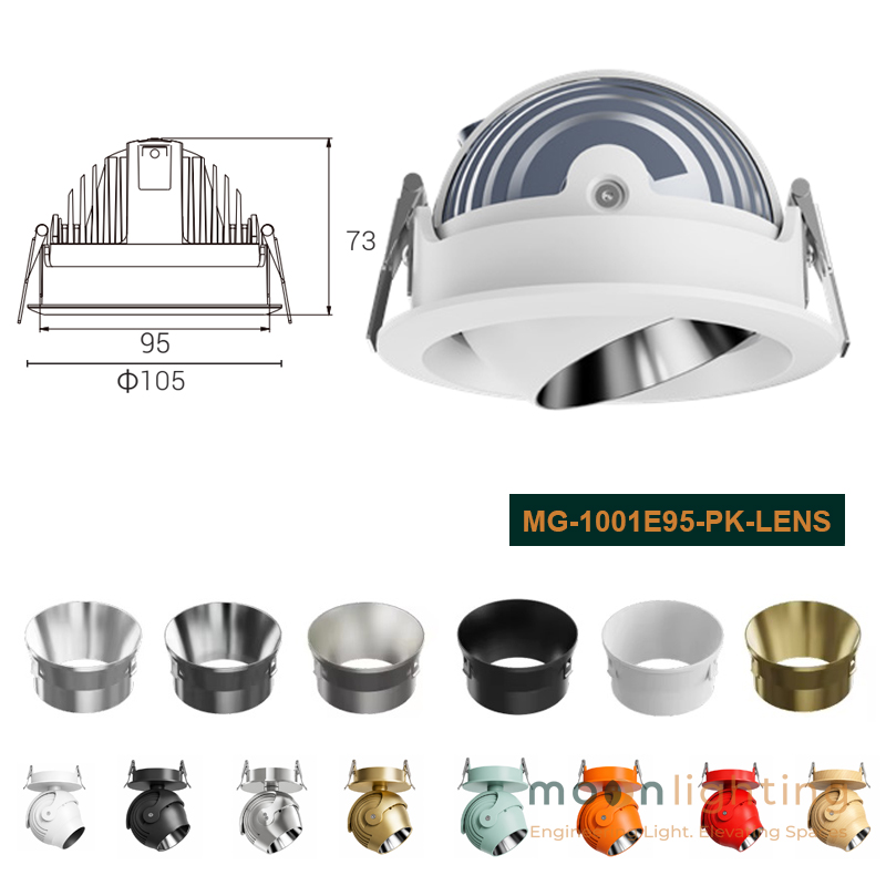 Đèn spotlight luxury cho biệt thự Moon Lighting MG-1001E95-PK-LENS 18W